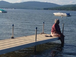 Aunt Mary Jane Enjoying the Peace of the lake
